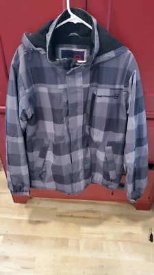 Free Country Men's Soft Shell Jacket Gray/Black Plaid Size Medium - Image 1 of 3