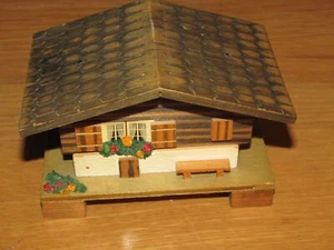 Vintage Mapsa Music Box Wooden Swiss Chalet / Cottage House /Cabin - Picture 1 of 5