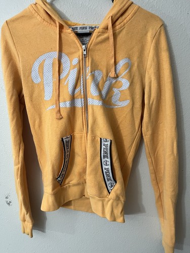 UNDERCOVER Felpa con cappuccio ROSA Victoria Secret cerniera intera donna taglia XS cordino con cappuccio