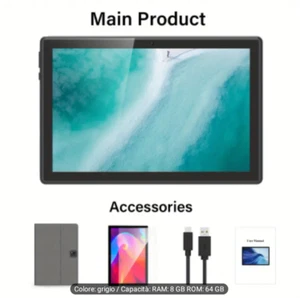 10-inch Android Tablet 4+4GB RAM 64GB Storage WiFi - Imagen 1 de 5