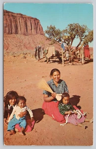Postcard Native American  Navajo Mother and Children - Picture 1 of 2