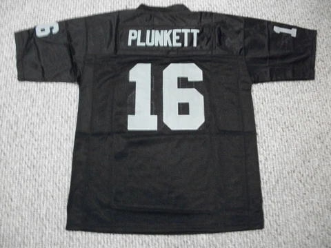 JIM PLUNKETT Unsigned Custom Black LA/Oakland Sewn New Football Jersey Sze S-3XL Cover