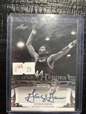 2013 Leaf Sports Heroes George Gervin Auto HOF 19/25! Ice Man 🧊