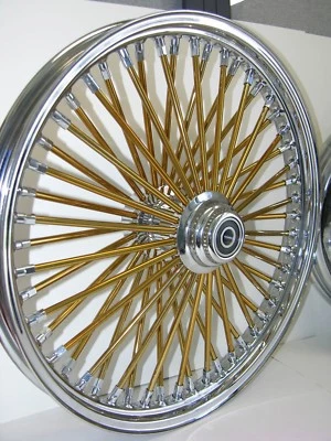 DNA MAMMOTH 23" x 3.5" FAT 52 GOLD SPOKE FRONT WHEEL HARLEY  - Image 1 of 2