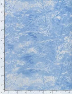 Christmas Fabric - Winter Metallic Blue Snowy Branch - Timeless Treasures 19" - Picture 1 of 1