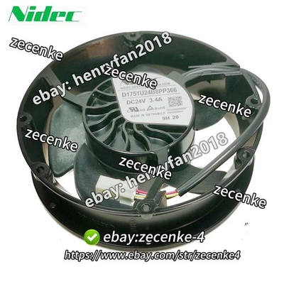 Nidec SERVO D1751U24B8PP366 DC 24V 3.4A 172*172*51MM 4Pin Inverter Cooling Fan - Image 1 of 4