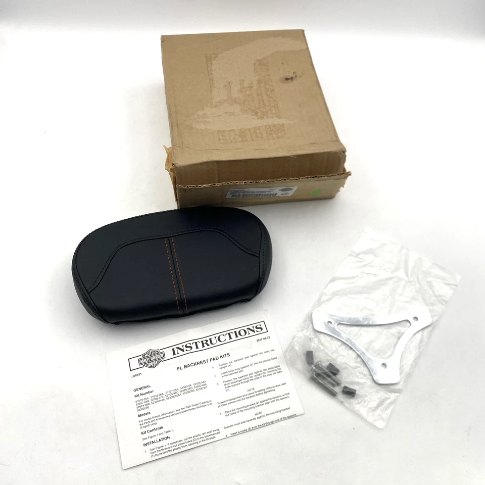 Almofada de encosto Harley 5236566 CVO ponto laranja curta barra maricas 97-25 Touring fabricante de equipamento original - Imagem 1 de 4