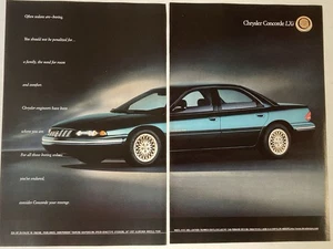 1996 Chrysler Concorde LXi Two Page Print Ad Boring Penalized - Picture 1 of 3