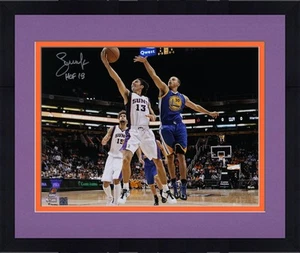Framed Steve Nash Suns Signed 16x20 Layup vs Warriors Photo w/HOF 18 Insc - Picture 1 of 1