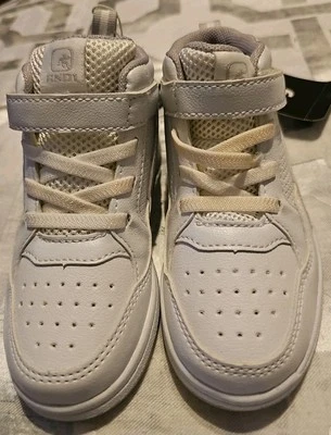 AND1 Tenis Niños Jóvenes Talla 9 Blanco Imitación Cuero Parte Superior Alta Con Cordones Sin Marcas Foto 1 de 4
