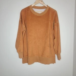 Aerie Oversized Women's Fleece Crewneck Pullover Sweatshirt Brown Size XS - Picture 1 of 6