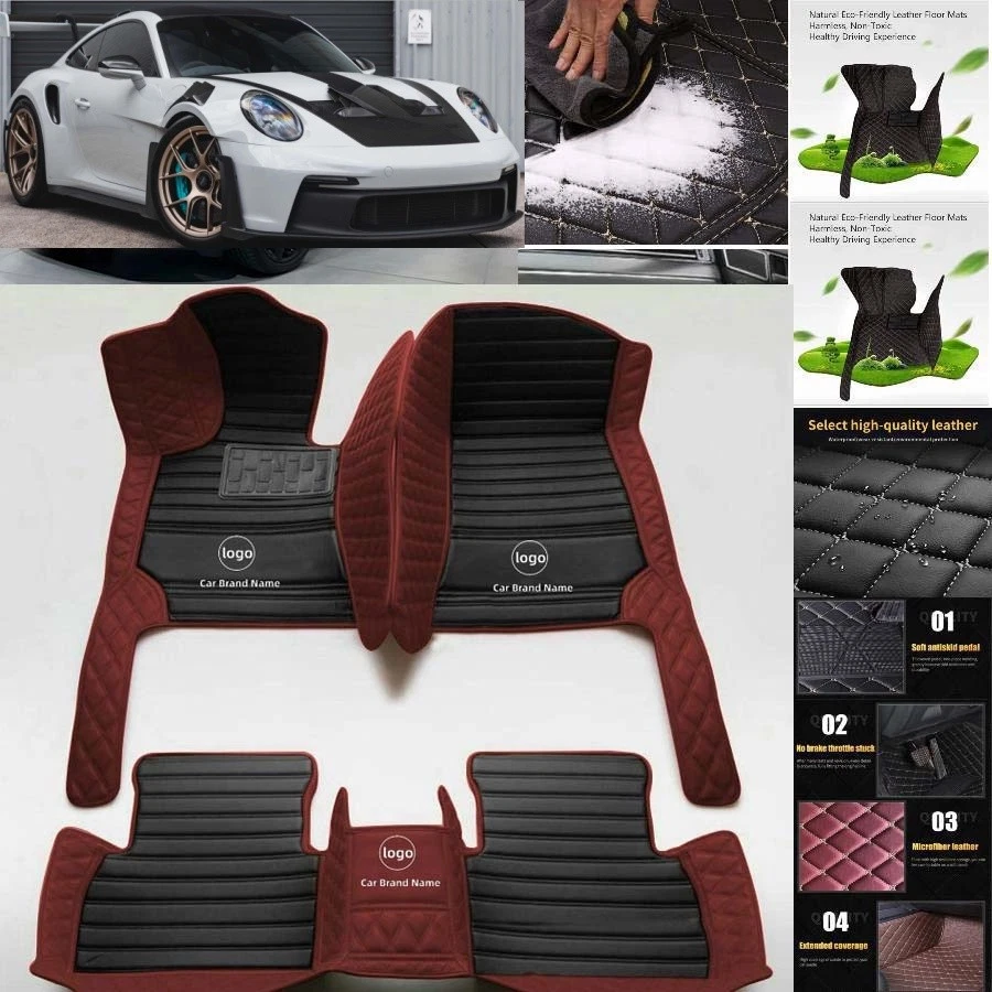 For Porsche 911 Car Floor Mats Custom Waterproof All Weather Cargo Liner Carpet Foto 1 de 4
