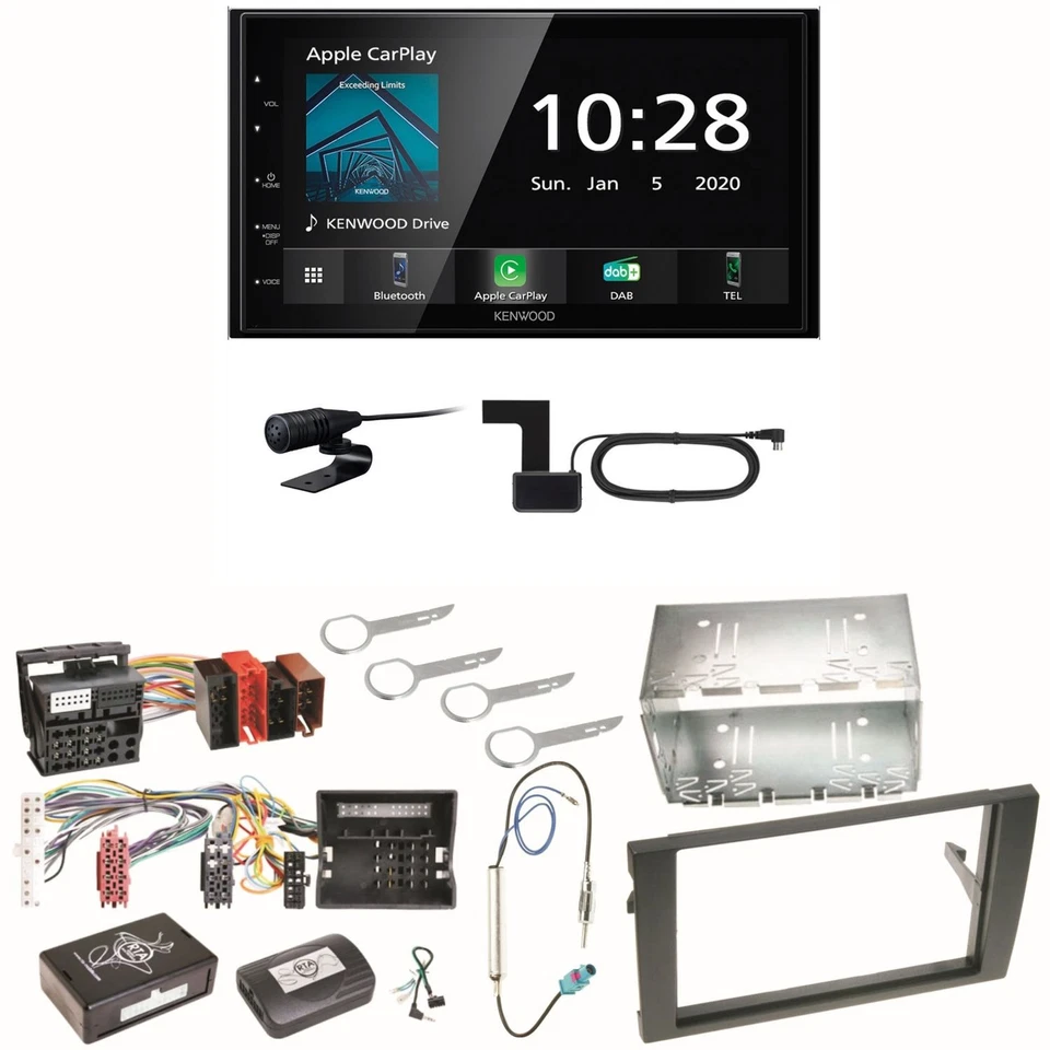 Kenwood DMX5020DABS Android Auto CarPlay Einbauset für Audi A4 B6 B7 Seat Exeo - Bild 1 von 1