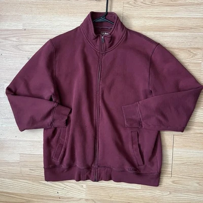 Chaqueta L.L.Bean Para Hombre Grande Borgoña Calce Tradicional Cremallera Completa Sudadera Informal Foto 1 de 4