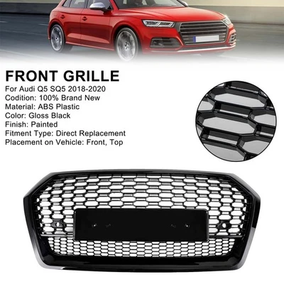 Parrilla de malla delantera estilo panal RSQ5 para Audi Q5 SQ5 2018-2020 - Imagen 1 de 4
