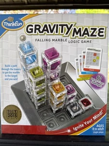 ThinkFun Gravity Maze Falling Marble Logic Brain Game 60 Challenges - Complete - Picture 1 of 2