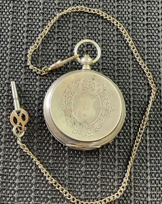 Antiguo Reloj Bolsillo Louis Grisel Geneve Cuerda Llave 15j Plata Cazador Estuche Reparación Foto 1 de 4