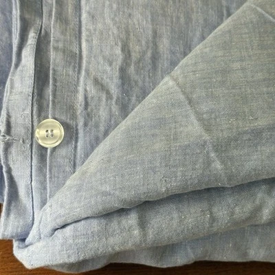 Funda nórdica de lino Pine Cone Hill Annie Selke azul talla king clásica de lujo Foto 1 de 4