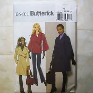 Butterick 5401 Misses gefütterter Mantel Muster Größe 16-24 Neu - Bild 1 von 1