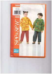 BUTTERICK PATTERN 5808 SIZE B 5,6,6X CHILDRENS TOP & PANTS NEW UNCUT - Picture 1 of 2
