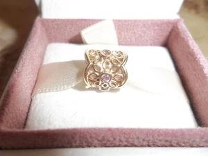 Genuine Pandora 14ct Gold & Pink Sapphire Golden Radiance Charm 750803PSA - Picture 1 of 4