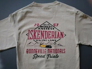 Iskenderian racing Isky cams 1957 Bonneville Nats vintage style hot rod T Shirt - Picture 1 of 2