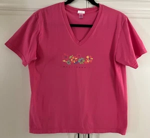 FRESH PRODUCE Classic Fit V-Neck S/S t-shirt 100% Cotton Orange Sz. XL EUC - Picture 1 of 3