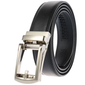 HJones 3.5cm Trend Men's Leather Belt Automatic Buckle Belt Ratchet Strap Gift - Picture 1 of 6