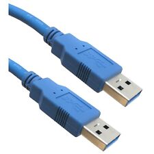 2 PACK 2ft High-Quality USB 3.0 Cable, Male to Male Blue