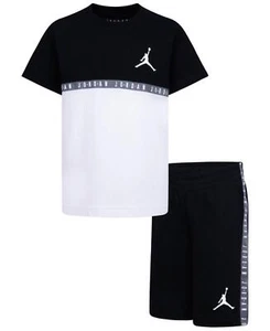 Jordan Little Boys Jumpman Blocked Taping Tee and Shorts Set - Black - Picture 1 of 1