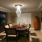 Modern Crystal Chandelier Light Led Ceiling Fixtures Flush Mounted Raindrop Lamp