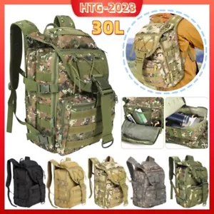 30L Outdoor Military Molle Tactical Backpack Rucksack Camping Bag Travel Hiking - Picture 1 of 36