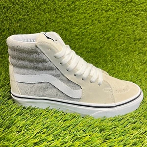 Vans Sk8-Hi Womens Size 5.5 Cream White Gray Athletic Skate Shoes Sneakers - Picture 1 of 10