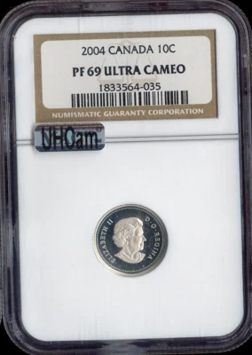 2004 Canada 10 Cents Proof NGC PF69 Ultra Cameo  - Quality - Image 1 of 2