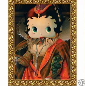 Betty Boop Queen Canvas Paint w/ Wood Frame 16"x20" - Picture 1 of 1