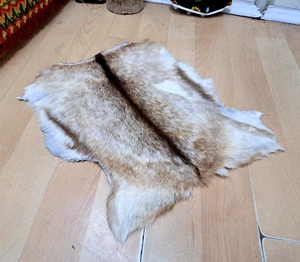Goat Skin, Scandinavian Style, Mottled Pelt, Turkish Goat Hide,  1.4 x 2 ft - Picture 1 of 19