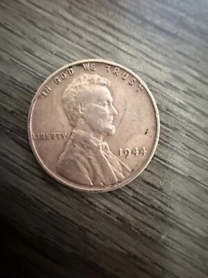 RARE 1944 Wheat Penny Error No Mint Mark “L” in Liberty Rim Error Cent Coin - Image 1 of 4