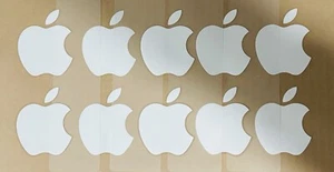 10 autocollants authentiques Apple logo/décalcomanie - Blanc - iPad / iMac 5 x lot de 2. - Photo 1/2