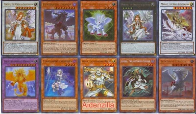 Yugioh Lightsworn Deck - Judgment Punishment Dragon Dragonling Chaos Minerva - Image 1 of 4