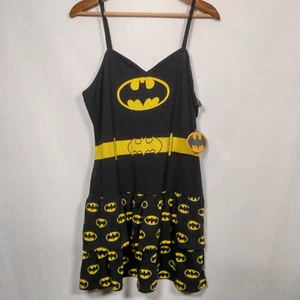 DC Comics Batgirl camicia da notte XXL camicia con volant nero giallo Batman senza maniche - Foto 1 di 11