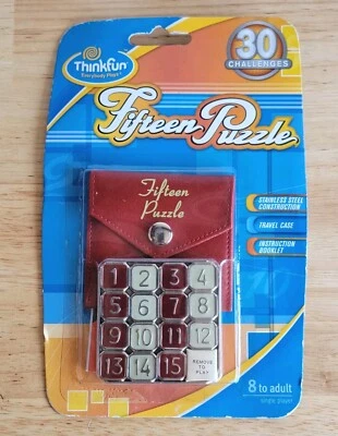 ThinkFun Fifteen Puzzle - Classic Puzzle Game + Travel Case Stainless Steel New - Image 1 of 3