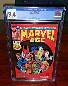 Marvel Age #7 CGC 9.4 Marvel 1983 1. ""inoffizielle"" App Spider-Ham X-Men - Bild 1 von 3