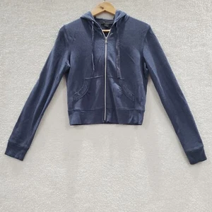 Express Women's Medium Blue Zip-Up Hoodie Sweatshirt - Picture 1 of 9