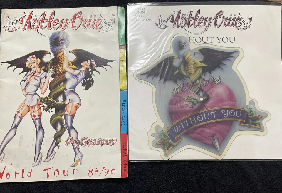 MÖTLEY CRUE Without You 7"  PICTURE DISC Vinyl Single & Program From Dr.Feelgood - Image 1 of 4