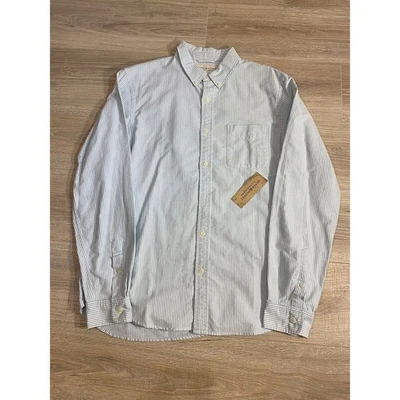 NUEVO CON ETIQUETAS Camisa Denim & Supply Ralph Lauren Para Hombres L Azul Rayas Algodón Tejido Camisa De Colección Foto 1 de 4