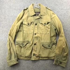 Abercrombie & Fitch Jacket Mens Large Olive Military Field Utility Button Y2K - Picture 1 of 13