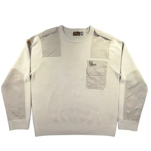 Quicksilver Military Cargo Sweater Men's XL Green Elbow Patch VTG 100% Acrylic - Picture 1 of 7