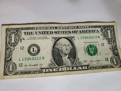 $1 Birthday Federal Reserve Note February 12th 1934 L19340212N - Image 1 of 3
