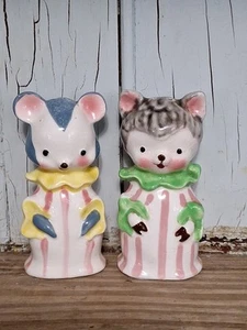 Vintage Navoware Giappone Antropomorfo Circo Animali Sale e Pepe Shaker - Foto 1 di 12