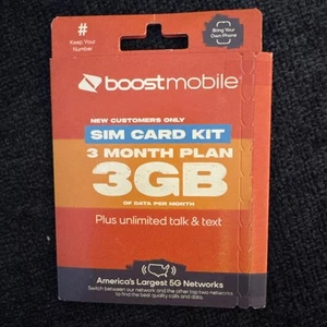 Boost Mobile SIM Kit (3GB) Data 3-Month Plan. - Photo 1 sur 2